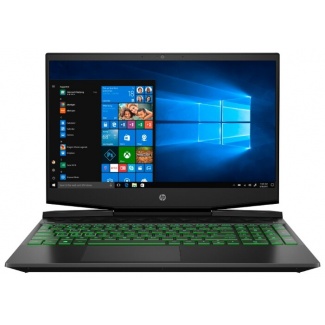 Ноутбук HP PAVILION 15-dk1045ur (22N35EA), темно-серый/зеленый хромированный логотип