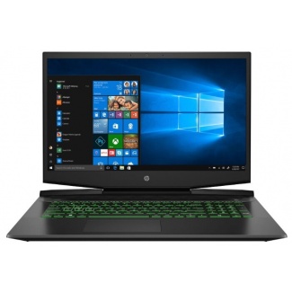 Ноутбук HP PAVILION 17-cd1061ur (22V38EA), темно-серый/зеленый хромированный логотип
