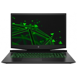 Ноутбук HP PAVILION 17-cd1052ur (22Q91EA), темно-серый/зеленый хромированный логотип