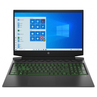 Ноутбук HP Pavilion Gaming 16-a0041ur (2X0P9EA), темно-серый/ярко-зеленый хромированный логотип