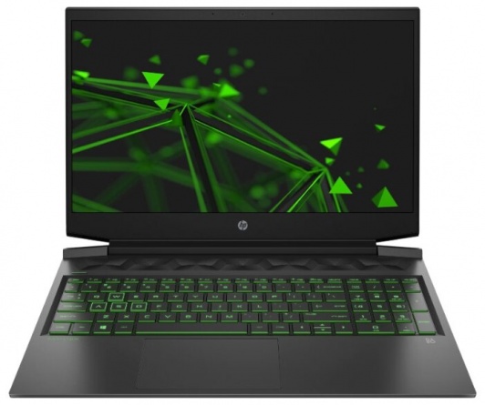 Ноутбук HP Pavilion Gaming 16-a0038ur (2X0P6EA), темно-серый/ярко-зеленый хромированный логотип фото 1