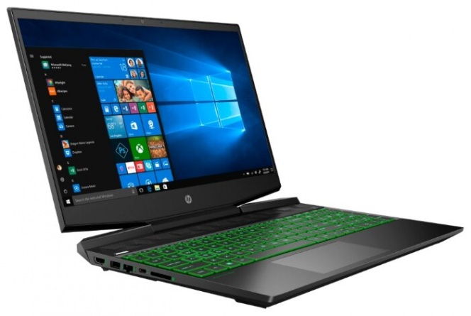 Ноутбук HP PAVILION 15-dk1001ur (103R3EA), темно-серый/зеленый хромированный логотип фото 2