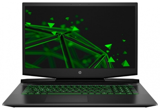 Ноутбук HP PAVILION 17-cd1052ur (22Q91EA), темно-серый/зеленый хромированный логотип фото 1