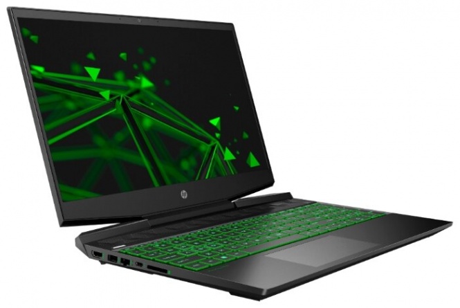 Ноутбук HP PAVILION 15-dk1058ur (22N43EA), темно-серый/зеленый хромированный логотип фото 2