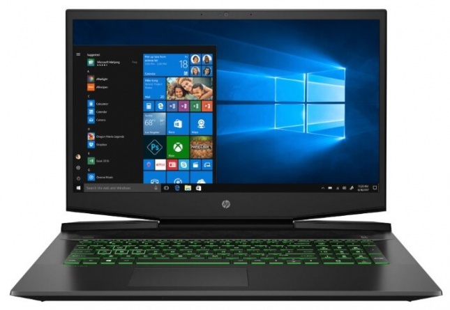 Ноутбук HP PAVILION 17-cd1050ur (22T74EA), темно-серый/зеленый хромированный логотип фото 1