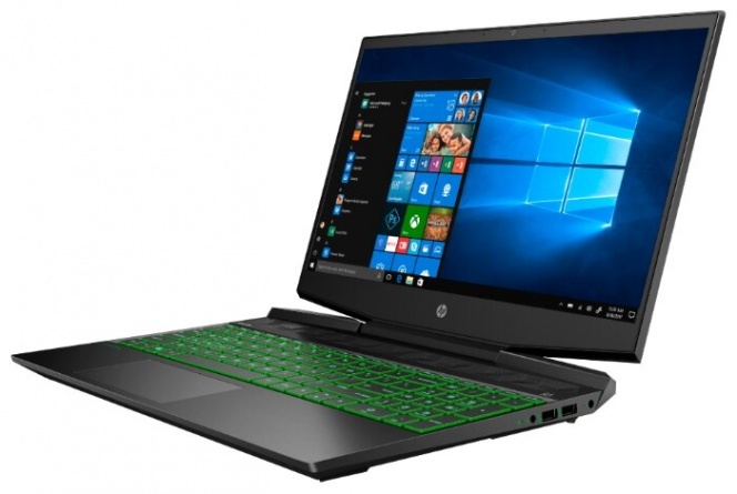 Ноутбук HP PAVILION 15-dk1064ur (2X0R3EA), темно-серый/зеленый хромированный логотип фото 3