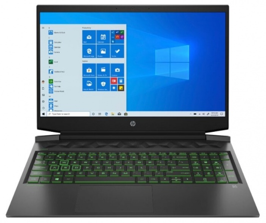 Ноутбук HP Pavilion Gaming 16-a0041ur (2X0P9EA), темно-серый/ярко-зеленый хромированный логотип фото 1