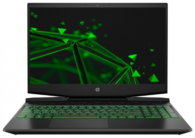 Ноутбук HP PAVILION 15-dk0089ur (22N24EA), темно-серый/зеленый хромированный логотип фото 1
