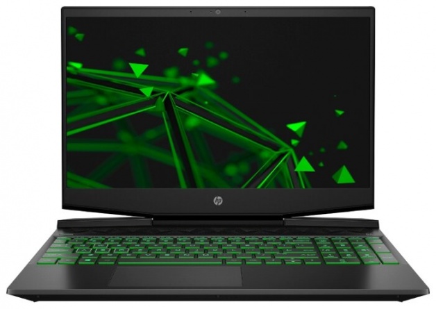 Ноутбук HP PAVILION 15-dk1065ur (2X0R4EA), темно-серый/зеленый хромированный логотип фото 1